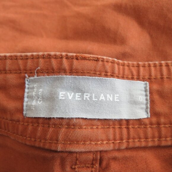 EVERLANE The Lightweight Straight-Leg Crop Pants in Burnt Orange Utility Size 0 - Picture 14 of 15